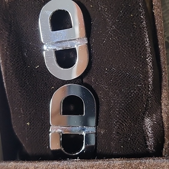 Christian Dior Silver tone CD Cufflinks - Picture 3 of 6